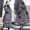 Women's Trench Coats 2023Women Winter Cotton-Padded Coat Mid-Length Slim Down Cotton Jacket With Fur Collar Outwear Female Hooded Overcoat