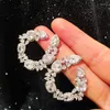 Boucles d'oreilles à tige 2023 personnalité Zircon cubique coloré éblouissant Ins grande fille fête bijoux fantaisie