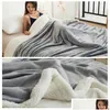 Blankets Double Thicken Lamb Cashmere Blanket For Bed Sofa Winter Warm Cozy Throw Office Er Coral Fleece Bedspread Drop Delivery Hom Dhh0K