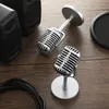 Microfones 1Set Vintage Microphone Antique Toy Stage Table Decor Silver