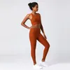 Active Sets High Quality Ribbed Yoga Suit For Women Super Stretch Wrap Sports Clothing Wear Ladies Fitness Set