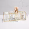 Storage Boxes Clear Makeup Brush Holder Organizer Transparent Cosmetics Container Ring Pencil Lipstick 3 Compartments Glass