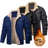 Herrenjacken 2023 Männer Winterjacke Parkas Pelzkragen Mantel Mode verdicken Baumwolle warmes Fleece Liner Herren Patchwork lässig