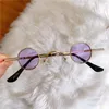 Lunettes de soleil Mini Punk Y2k rondes Vintage Steampunk pour femmes, verres de styliste, petites lunettes de soleil pour hommes Y111