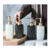 Liquid Soap Dispenser Fashion Art Ceramic Relief Snowflake Round Circle Dot Bath El Bathroom Lotion Pump Gel Per Bottle Drop Deliver Dhen2