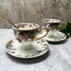 Cups Saucers High Quality Bone China Coffee And Tableware Plates Afternoon Tea Drinkware With Gift Box Spoon