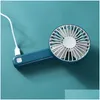 Party Favor 4 Colors Mini Handhold Laddar Liten Fan Portable Silent Mtispeed Wind Speed ​​Folding USB Fans Gifts Beauty Look1 Drop D DHBVG