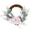 Decorative Flowers A63I Spring Wreath Artificial Peony For All Seasons Round Front Door Farmhouse Wall Outdoor Decoration