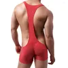 Undershirts Men Leotard Sports Gym Breathable Quick Dry Bodysuits Shorts Wrestling Singlet Underwear Elastic Jumpsuits One-piece