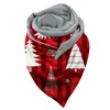 Scarves Women Winter Christmas Scarf Santa Claus Print Casual Soft Xmas Warm Shawls Fashion Wrap Button Foulard Neck