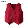 Clothing Sets Top and Top Boys Gentleman Clothing Set Cotton Long Sleeve Bowtie ShirtWaistcoatPants 3Pcs Suit Kids Boy Casual Clothes Set 230110