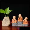 Arts And Crafts Factory Outlet Zen Little Monk Living Room Resin Decorative Tv Cabinet Home Office Favorite Tea Table Gift Drop Deli Dhnd8