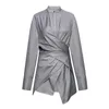 Kvinnor Bluses European Spring Autumn Design Sense Nisch O Neck Long-ärmskjorta Osegulära toppar Skjortor Kvinnor Fashion Streetwear 2023