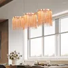 Ljuskronor Art Deco Restaurant Circle Tassel Living Room Lighting Creative Atmosphere Modern LED Chandelier