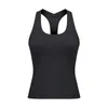 Aktiva skjortor racerback fyrvägs stretchy yoga gym running tank tops kvinnor smörig mjuk naken känsla vanlig fitness sport träning väst