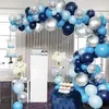 Другие декоративные наклейки синий металлический воздушный шарик гирлянда арка комплект свадебный декорации на день рождения детский детский душ девочка мальчик латекс баллоновый шар Фон 230110