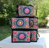 Avondtassen mooie borduurwerk vrouwen nationale driedelige zipper! Multi floral geborduurde kleine schoudercrossbody vintage canvas drager