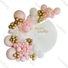 Andere decoratieve stickers 193pcs Macaron Baby Pink Ballon Garland Wedding Decoratie Chrome Gold Mat Witte Boog Douche Verjaardagdecor 230110