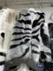 Dames vacht 2023 herfst winter zebra patroon imitatie mink haar vrouwen vest jas net rood all-match v-hals mouwloze faux vest