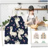 Aprons Cooking Apron Waist Tie Assorted Alpaca Long Chef Bib Drop Delivery Home Garden Textiles Dhczh