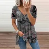 Maglietta da donna Abbigliamento Vintage Lettera Stampa grafica VNeck Zipper Maglietta casual Donna Tunica Top Moda Maglietta allentata 230130