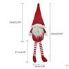 Decora￧￵es de Natal Doll Doll Long Long perna longa sueco Santa Gnome Plush Ornamentos