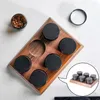 Storage Bottles Multifunction Coffee Bean Canister Countertop Jar Preserving Candy Tea Sugar Sealed Bottle W/ Walnut Base