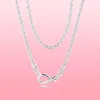 Chains Chunky Infinity Knot Chain Necklace For Girls Choker Love Statement Necklaces Fine 925 Sterling Silver Women JewelryChains