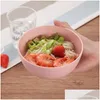 Dinnerware Sets Wheat St Unbreakable Reusable Lightweight Bowls Cups Plates Tableware Kitchen Cutlery Set Retail Drop Delivery Hom265u