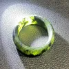 Cluster Rings Magnetic Health Green Jade Men Women Fine Jewelry Genuine Chinese Tibetan King Stone Natural Jades Band Ring