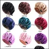 Beanie/Skull Caps Silk Satin Bonnet Night Sleep Cap Hoed voor vrouwen Mode Aangeinde Pure kleurenkleding Hoofd Eer mooie Haaraccessoires OTFEJ