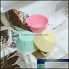 Cake Tools 12 PCS Sile Cupcake Cup Tool Bakeware Bakning M￶gel och muffin f￶r DIY med slumpm￤ssig f￤rg Drop Delivery Home Garden Kitchen DIN OT7T0