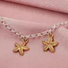 Fußkettchen Bohemian Seestarfish Perlen Stein für Damen Silberfarbenkettenarmband auf Bein Strand -Knöchelschmuck 2023 Geschenke