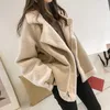 Kvinnors ull Kvinnor Autumn Winter Lamb Sheepskin Coat 2023Fur One -Piece Thicked Jacket Women's Casual Warm Woolen S - 4