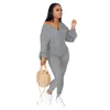 Designer Jumpsuits Women Fall Winter Bodycon Rompers Long Sleeve Solid Jumpsuits One Piece Outfits Skinny Overalls Loose Pants Casual Wholesale Clothes 8537