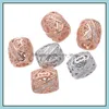 Alloy Micro Pave Shining Cubic Zirconia Big Hole Hollow Beads For Jewelry Making Diy Drop Delivery Ot9Nq