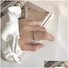 Silver Authetic 925 Sterling Sier Twist Woven Rings for Girls Students Vintage Open Size Finger Ring Lovers Gifts Drop Delivery Jewel DHBJG