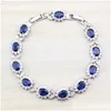 Charm Bracelets Selling Blue Zircon Sier Color Overlay Bracelet Health Fashion Jewelry For Women Box Sl45 221028 Drop Delivery Dhcql