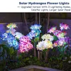 Lampes solaires de jardin-paquet de 3 fleurs d'hortensia colorées d'extérieur pour la décoration de la cour