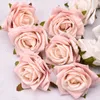 Dekorativa föremål Figurer Rose Artificial Silk Flower Heads Wedding Decoration Diy Wreath Scrapbooking Craft Fake Flowers DV 230110