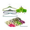 Förvaringslådor BINS 10st/Lot Tyghängare Hook Mini Flocking Cloths Easy Closet Organizer Holder Random Color Home Drop Delivery DHU97