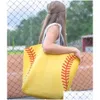 Storage Bags 18Style Baseball Tote Canvas Handbags Softball Football Shoder Bag Basketball Print Cotton Sports Soccer Handbag Drop D Dhaue