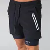 Herrshorts Summer Running Gym Jogging Fitness Training Quick Dry Bodybuilder 2 I 1 Navy Blue Casual 230110