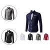 Men's Dress Shirts Men Shirt Stylish Male All Match Temperament Turndown Collar Top For Travel Buttoned TopMen's