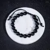 Strand Men's Obsidian Armband Crystal Bead Hand Ornaments Birthday Decoration Gift HSJ88