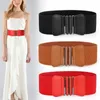 Belts Wide Leather Belt Fashion Metal Buckle Cinch For Women Elastic Stretch Corset Dress Waistband Decoration Clothes Accessory