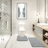 2 pcs de bain tapis de toilette Ensemble de tapis de toilette lavables tapis de salle de bain sans glissade tapis de contour doux