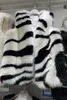 Frauenfell 2023 Herbst Winter Zebrafabra Muster Imitation Nerz Haar Frauen Weste Net rotes All-Match V-Ausschnitt Ärmel und Faux Weste Coat