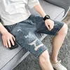 Mäns shorts denim 2023 Hip Hop Loose Cargo Korean Style Trendy Knee Llength Multi-Pocket Light Color Casual Shortsmen's