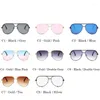 Solglasögon 2023 Brand Designer Lady Pilot Kvinnor Män Goggle Svart Gradient Solglasögon för kvinnliga spegelskuggor UV400 -glasögon